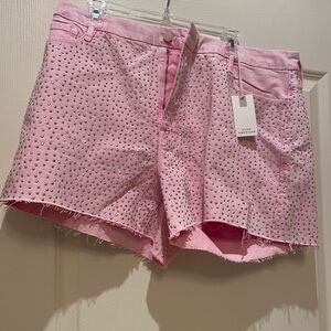 Good American Pink Studded Jean Shorts